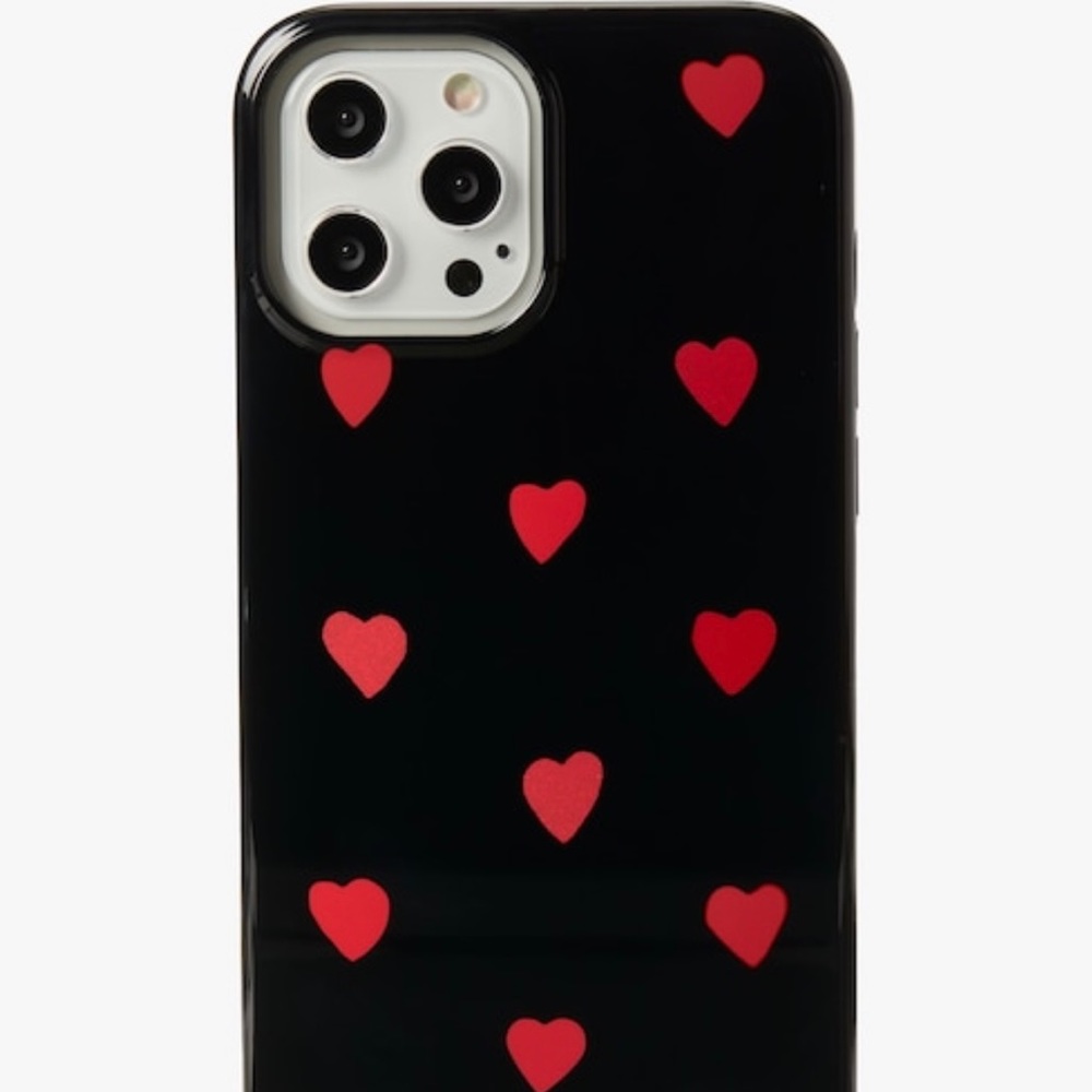 Black/ Red Heart Kate Spade Case